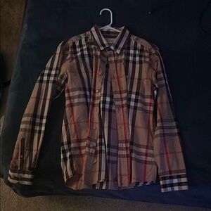 Men's Checkered Shirt - Beige and Black